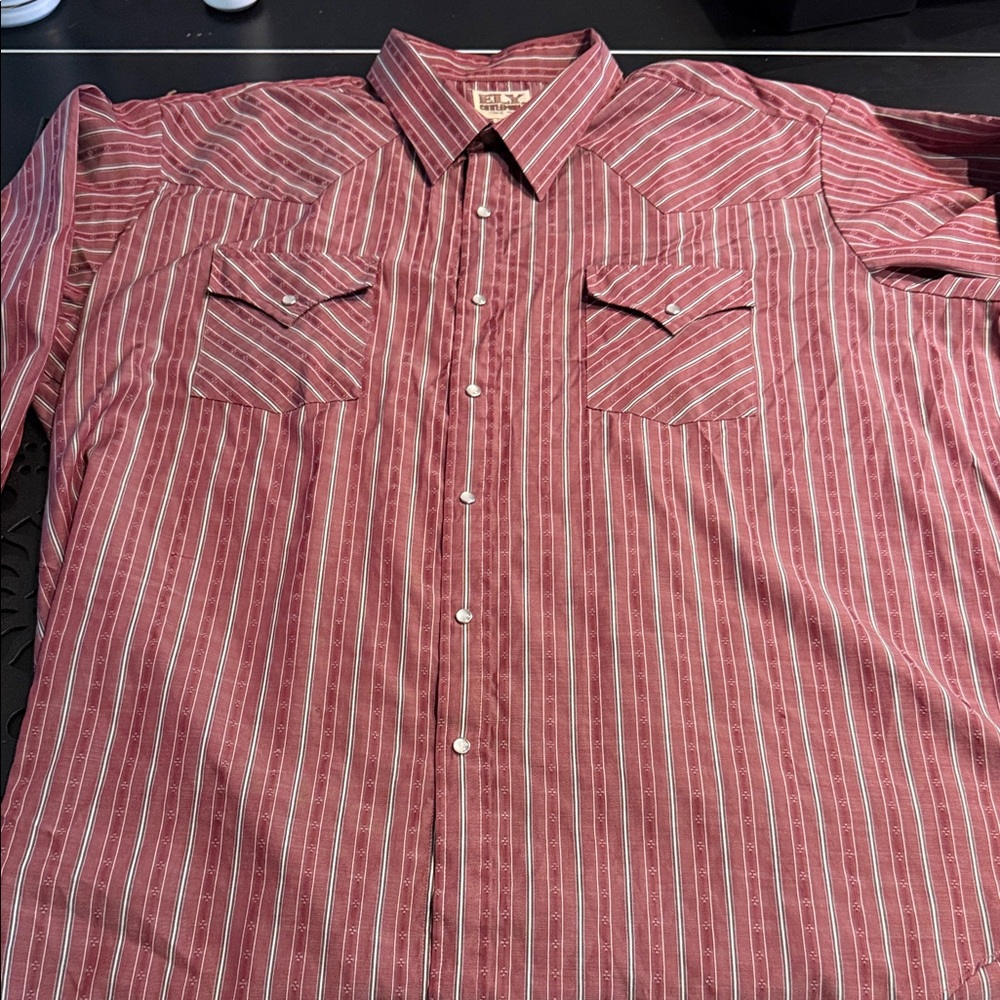 VINTAGE ELY CATTLEMEN BRUSH POPPER PEARL SNAP MENS SHIRT